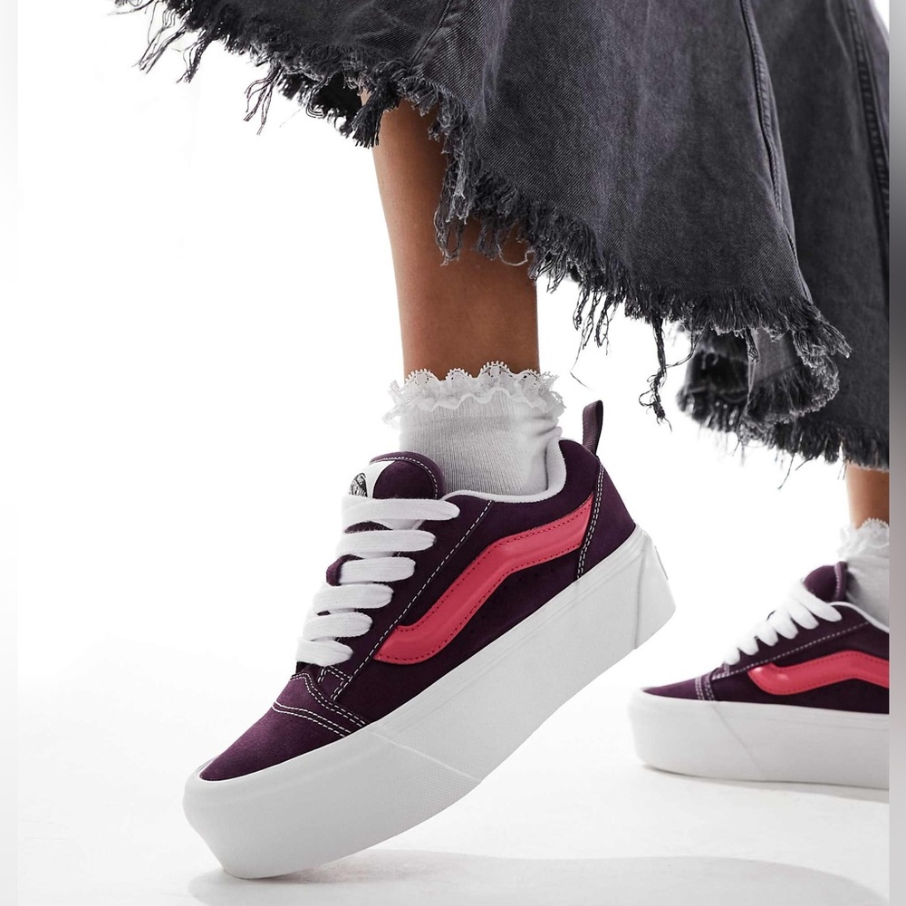 VANS KNU STACK PLATFORM SNEAKERS, LOLLIPOP PURPLE, SIZE 9